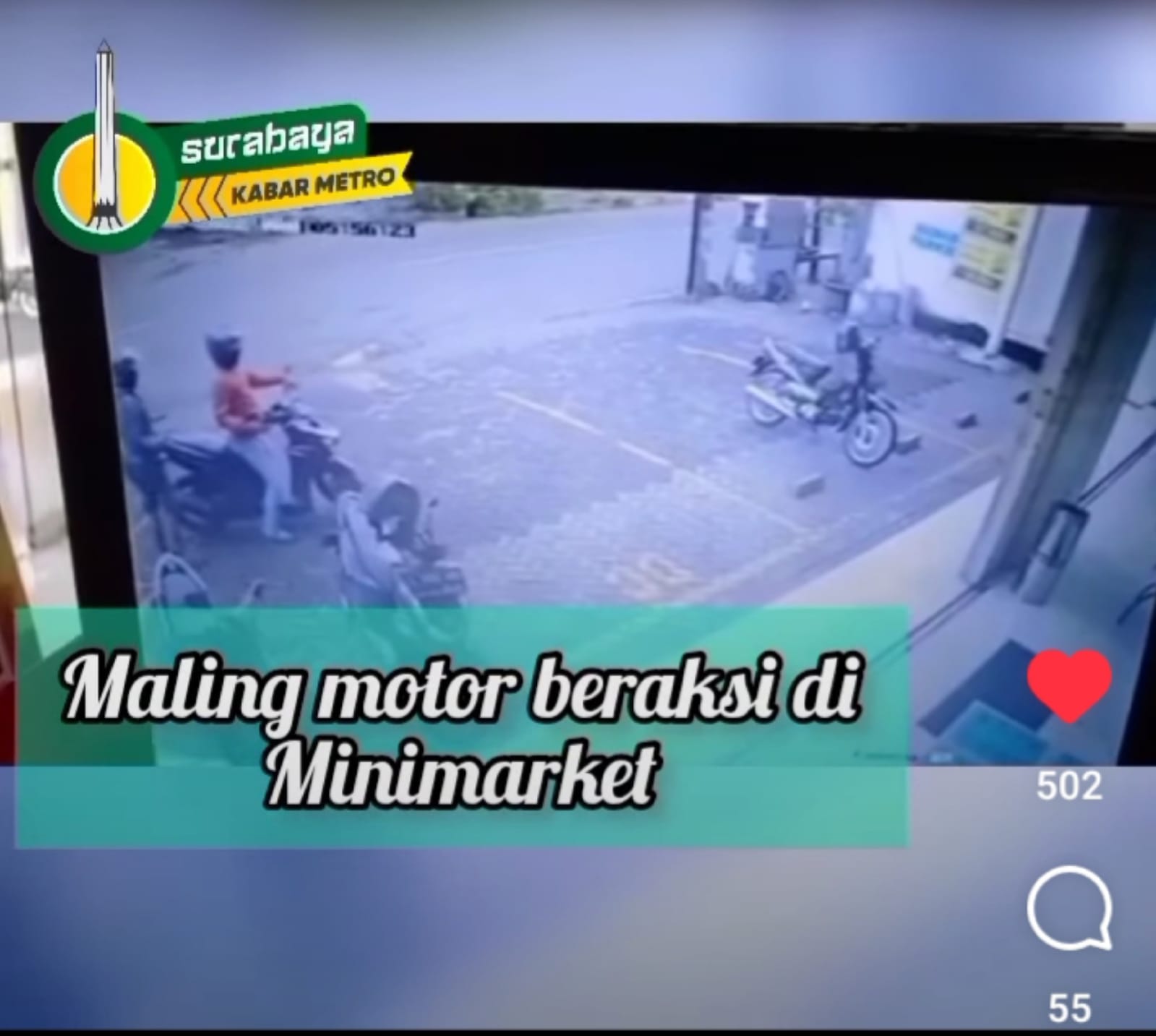 Detik-detik pencurian motor di Jalan Ciliwung, Surabaya (surabayakabarmetro.com)