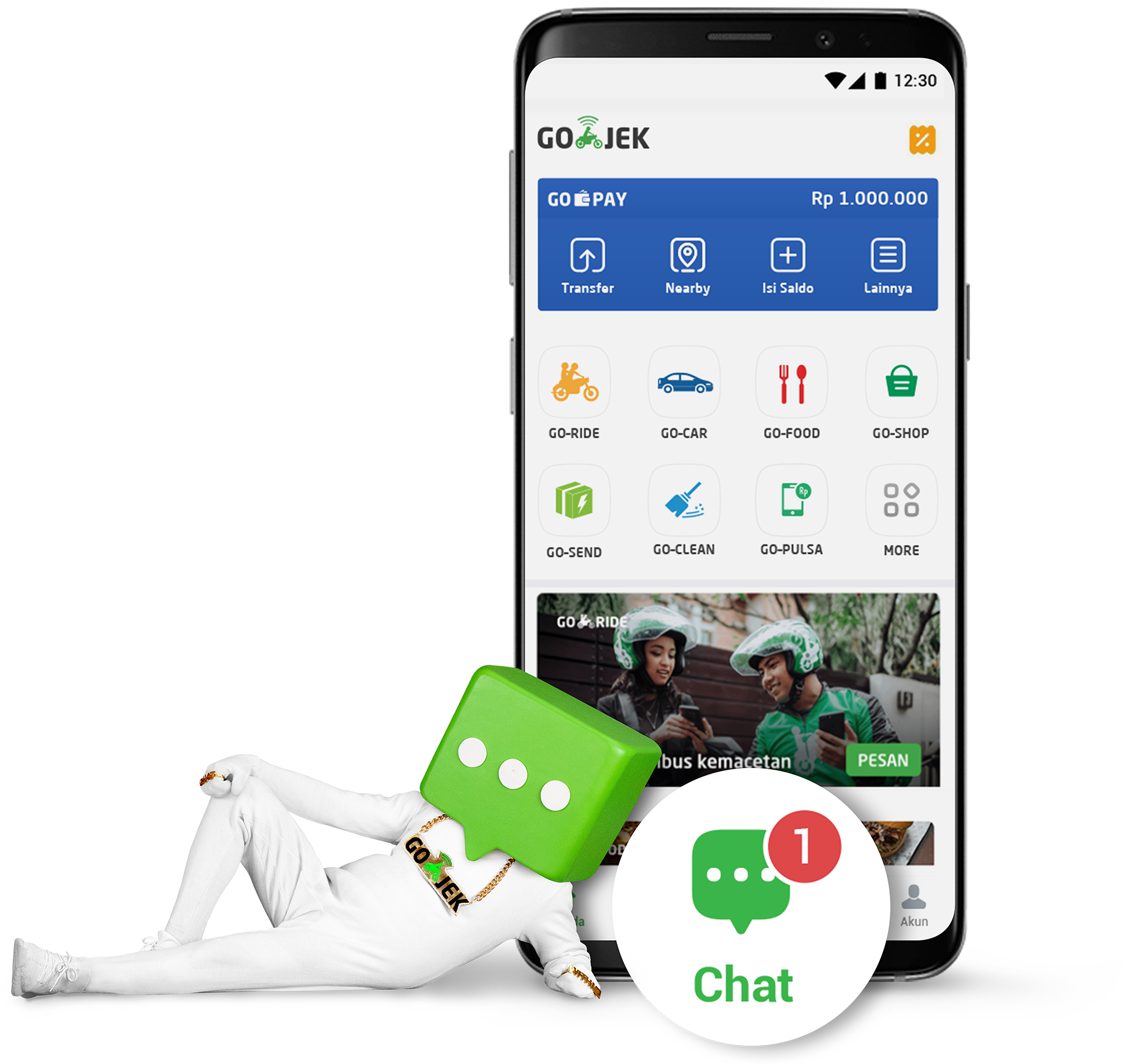 Cara menggunakan fitur chat di Gojek (istimewa/ Gojek)