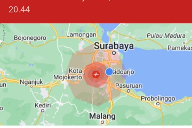 Gempa bumi di Mojokerto terasa hingga Surabaya (istimewa/ surabayakabarmetro.coom)