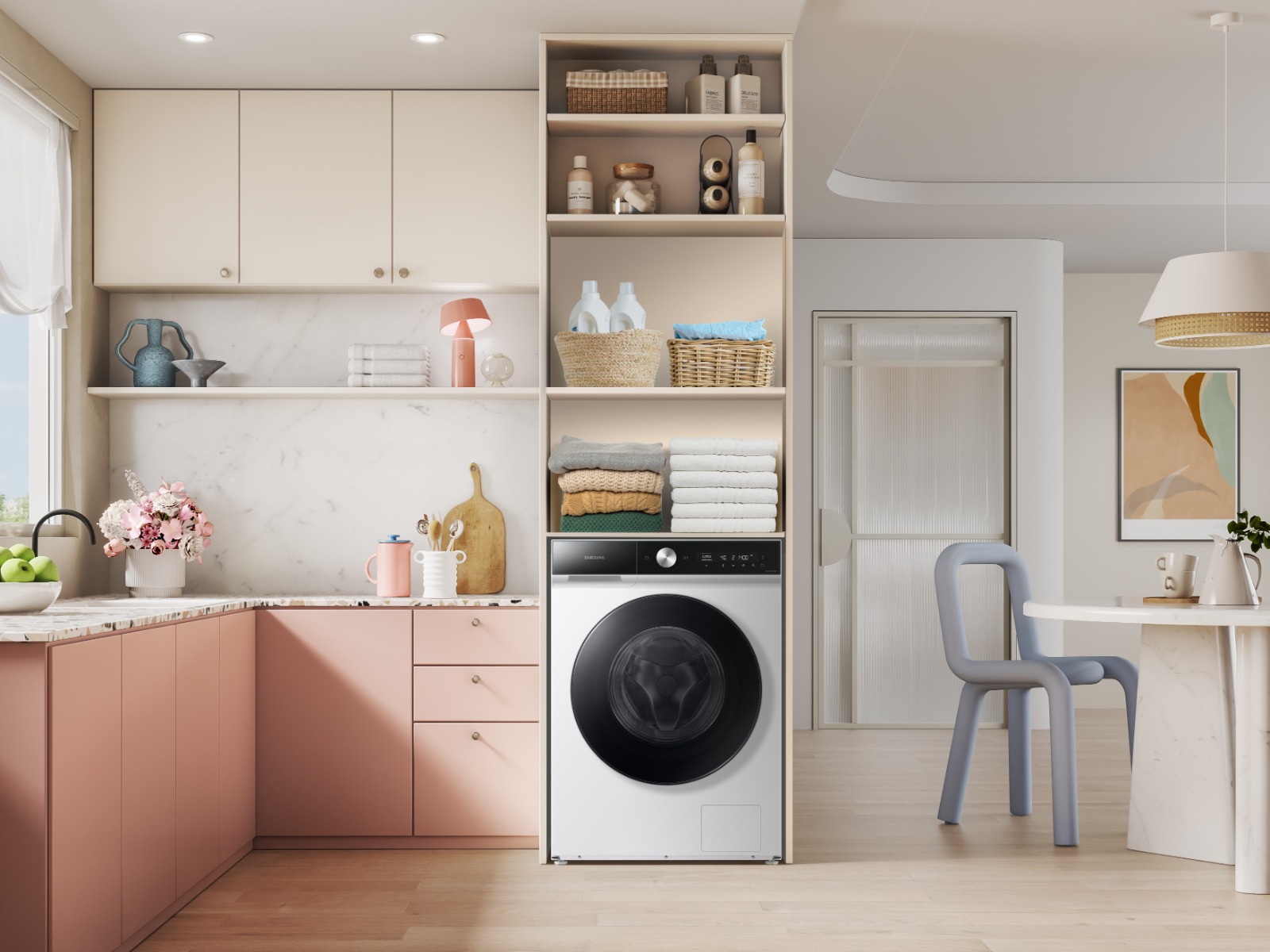 Penampakan mesin cuci Samsung Bespoke AI Washer Dryer Combo (istimewa/ surabayakabarmetro.com)