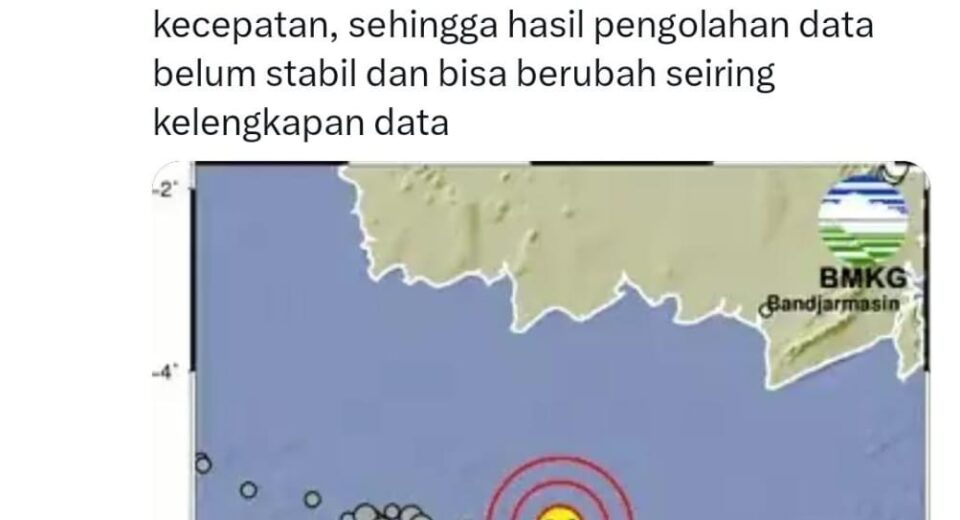 BREAKING NEWS, Gempa 6.0 Magnitudo dari Tuban Terasa hingga Surabaya (istimewa)