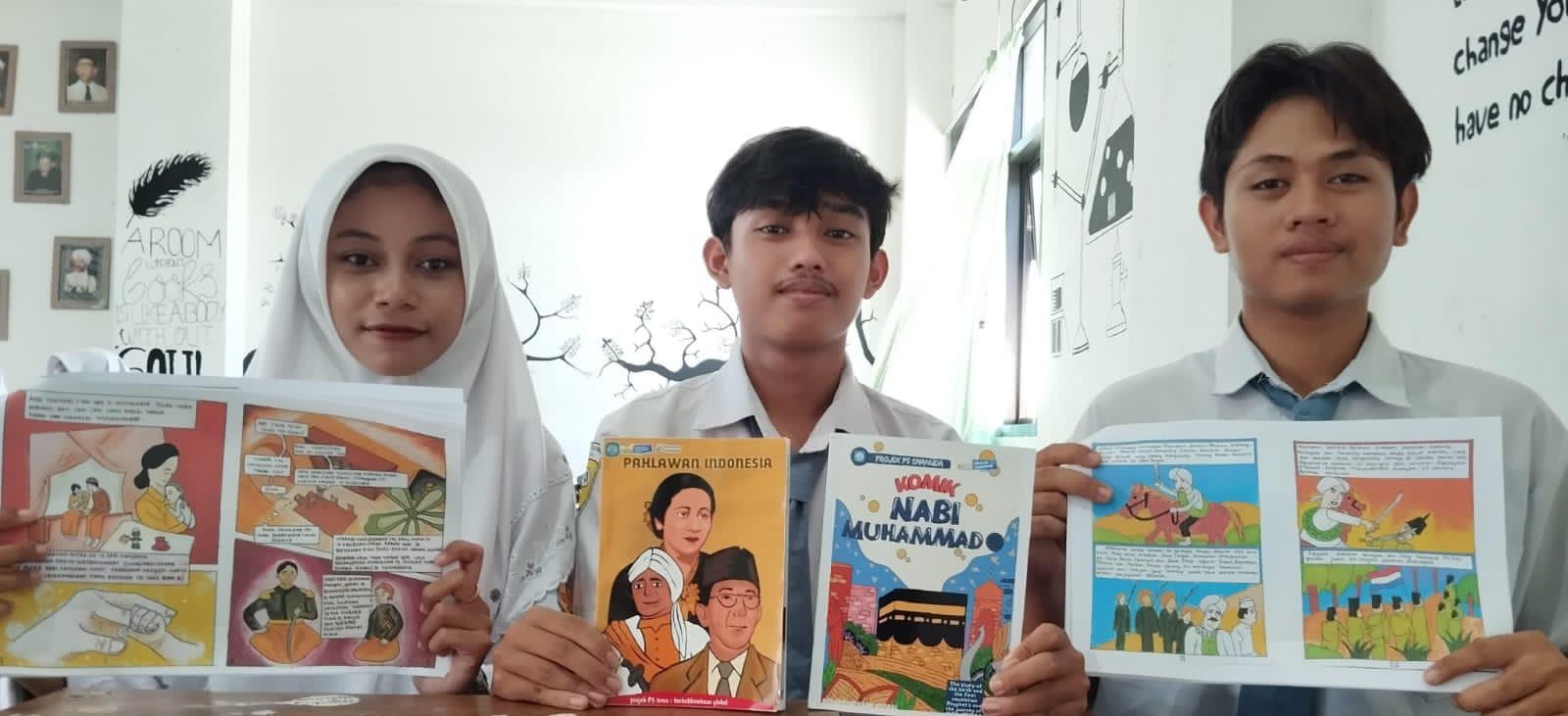 Buat Komik Sejarah dan Kisah Nabi, Siswa SMA NU 2 Gresik Ingin Terapkan Pembelajaran P-5 (istimewa/ surabayakabarmetro.id)