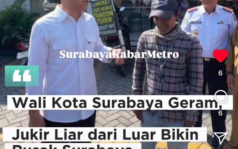 Respon Keresahan Masyarakat, Wali Kota Surabaya Eri Cahyadi Sidak Jukir Liar (istimewa/ surabayakabarmetro.id)