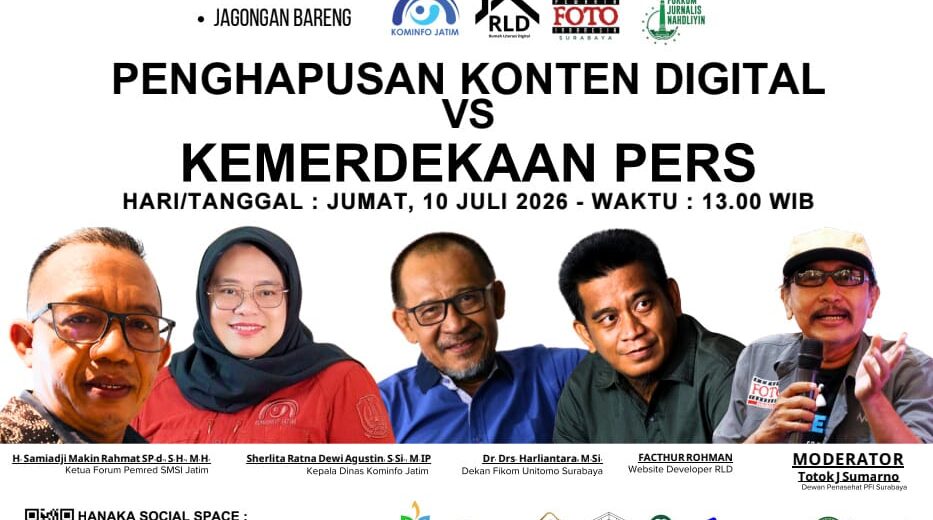 Soal Penghapusan Konten Digital dan Kemerdekaan Pers, RLD Beri Perhatian Serius (istimewa/ surabayakabarmetro.id)